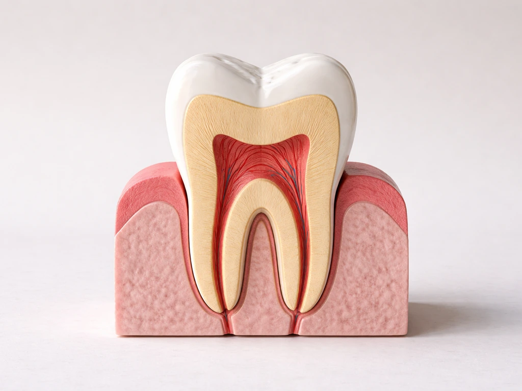 Dental cross-section with four labeled tooth layers showing which parts regenerate naturally