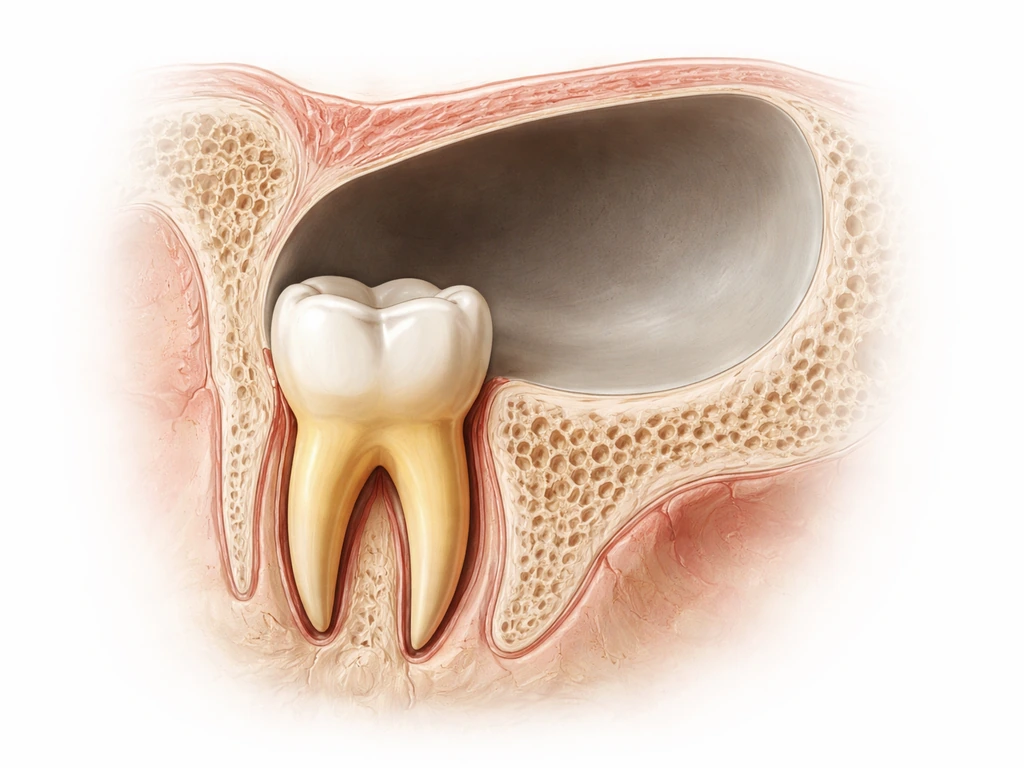 Cross-section of upper back jaw showing tooth roots near the maxillary sinus floor
