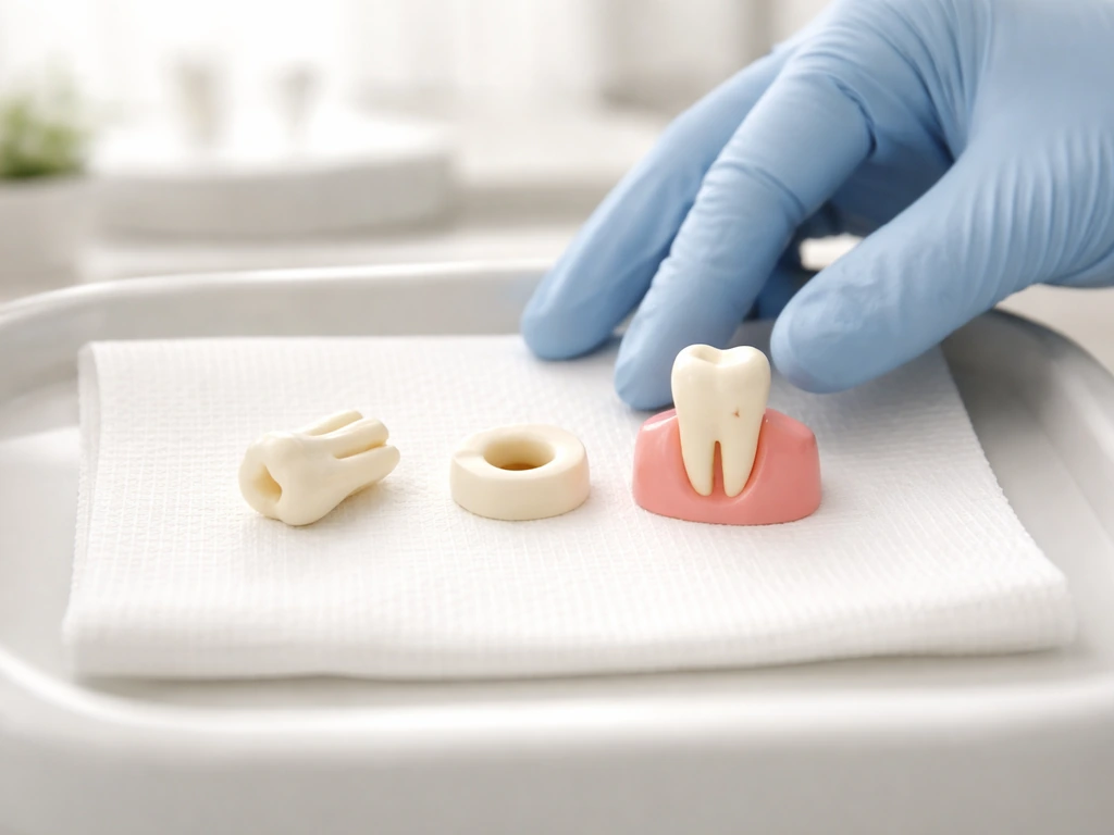 Dental close-up showing a knocked-out tooth beside a tooth socket and a healthy emerging tooth.
